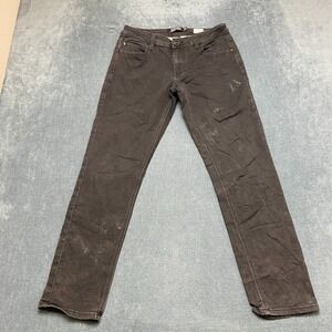 Ezekiel 305 Chopper Jeans Mens 29x28.5 Black Straight Leg Dark Wash Zip Fly